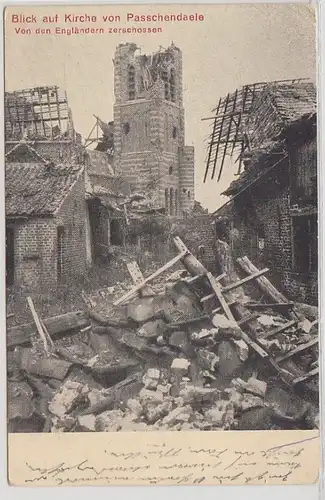 55331 Ak Vue sur l'église brisée de Paschendaele Belgique vers 1915