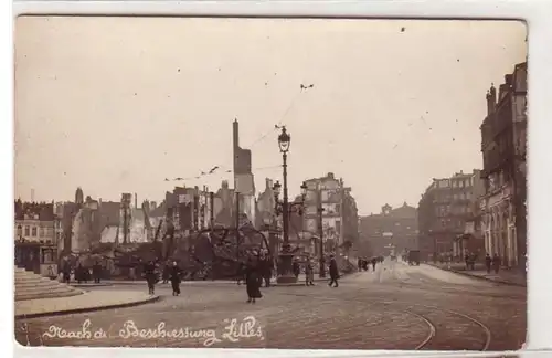 55328 Foto Ak Ansicht nach der Beschiessung Lilles um 1915