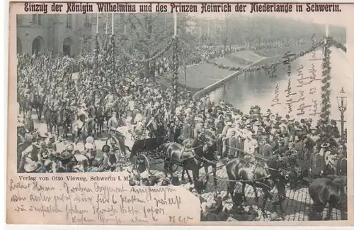 55317 Ak Schwerin Königin Wilhelmina und Prinz Heinrich der Niederlande 1901