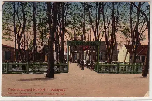 55310 Feldpost Ak Potsdam Parkrestaurant Kuhfort bei Wildpark 1915