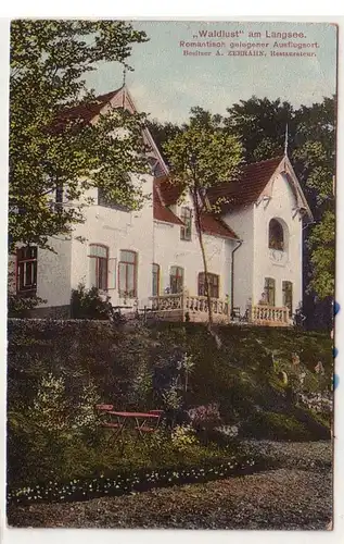 55309 Ak Waldlust am Langsee romantische gelegener Ausflugsort um 1910