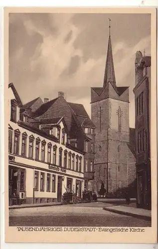 55307 Ak Duderstadt evangelischer Kirche Bahnhofs-Hotel um 1930