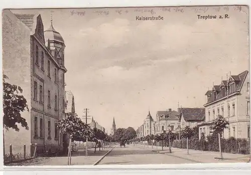 55280 Feldpost Ak Treptow an der Rega Kaiserstrasse 1918