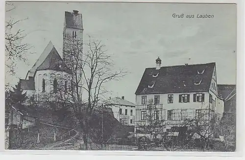 55263 Ak Salutation de Lauben Vue de la ville 1918