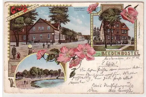 55261 Ak Lithographie Gruß aus Beedenbostel 1902