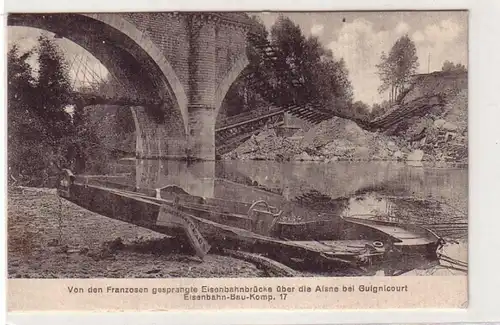 55258 Ak Guignicourt (Aisne) France France pont ferroviaire explosé 1915