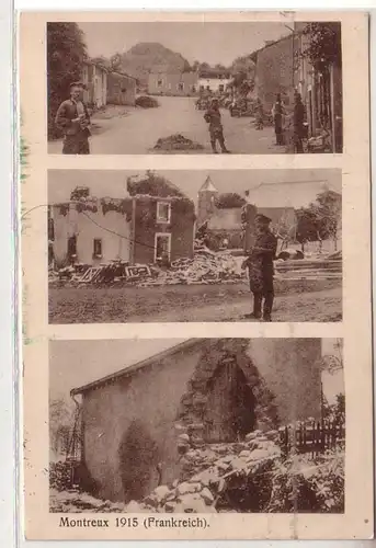 55246 Poste de terrain Ak Montreux France Destructions 1915