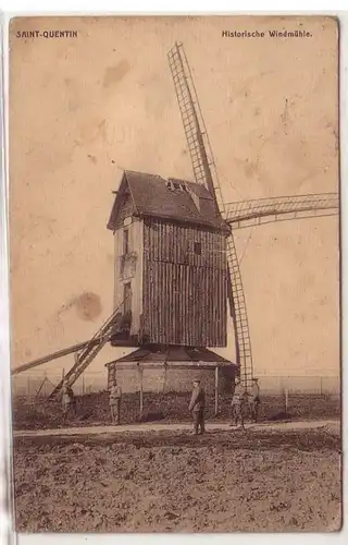 55244 Poste de terrain Ak Saint Quentin France France moulin à vent historique 1916