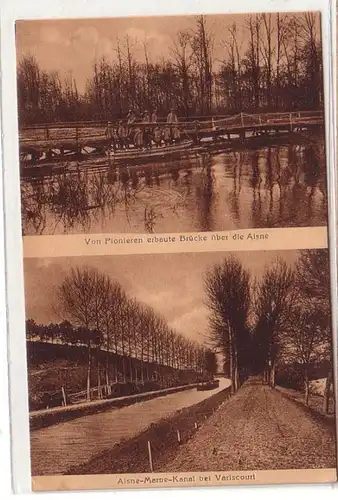 55242 Mehrbild Ak Aisne-Marne Kanal bei Variscourt Frankreich um 1915