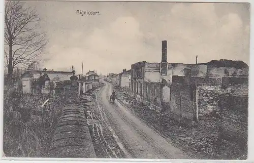 55233 Feldpost Ak Bignicourt Frankreich France Zerstörungen 1. Weltkrieg 1915