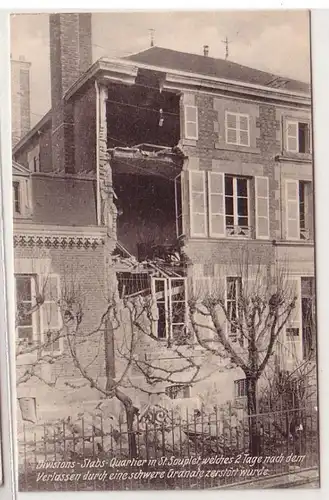 55222 Ak quartiers d'état-major détruits à St. Souplet 1ère guerre mondiale vers 1915