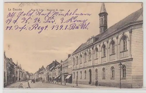 55217 Feldpost Ak La Bassée Rue de Lille Hospice St. Jean 1915