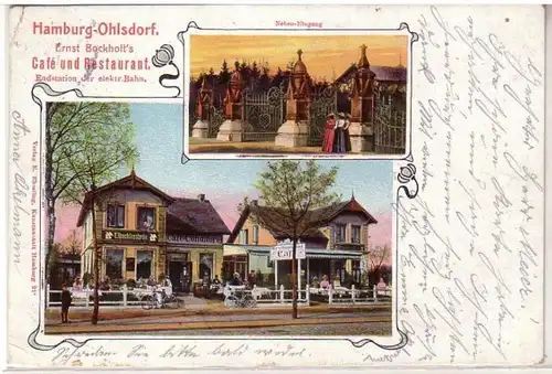 55210 Multi-image Ak Hamburg Ohlsdorf Café et Restaurant 1904