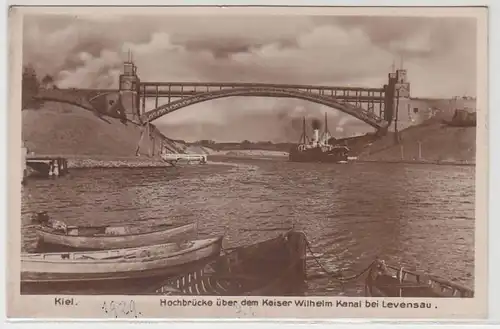 55183 Ak Kiel Haut pont sur le canal de l'empereur Guillaume à Levensau 1927