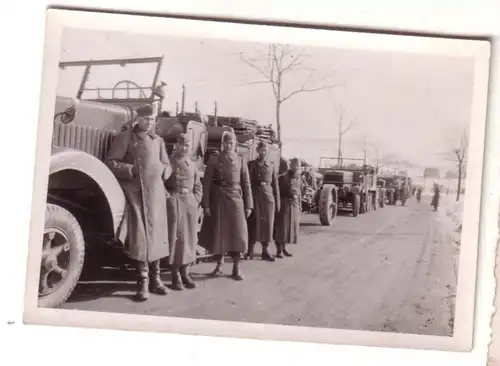 55184 Photo originale Colonne véhicules semi-chaînes Russie 2e guerre mondiale autour de 1942