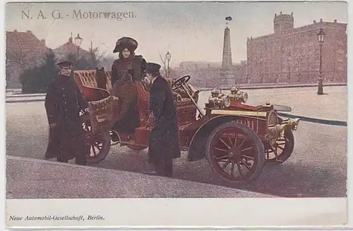 55174 Publicité Ak Neue Automobile-Gesellschaft Berlin N.A.G. Motorwagen vers 1900