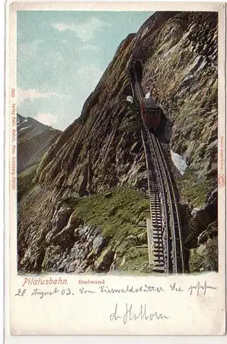 55171 Ak Pilatusbahn Eselwand mit Bergbahn um 1900