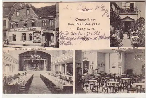 55165 Mehrbild Ak Burg bei Magdeburg Concerthaus 1910