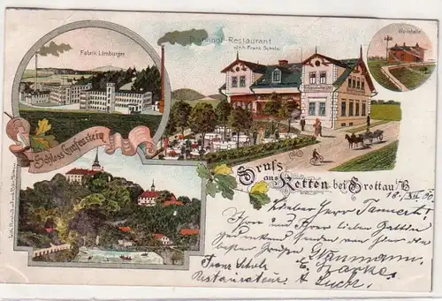 55156 Ak Lithographie Gruß aus Ketten bei Grottau in B. 1900