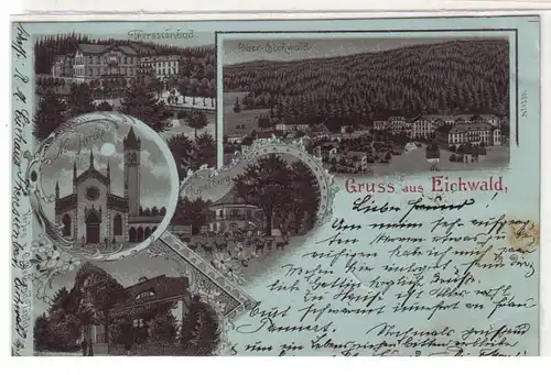 55155 Mondscheinkarte Gruss aus Eichwald 1898