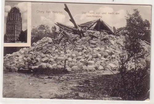 55134 Feldpost Ak Chiry bei Noyon Frankreich Zerstörungen 1. Weltkrieg 1915