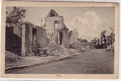 55122 Feldpost Ak Vimy Frankreich France Zerstörungen im 1. Weltkrieg 1916