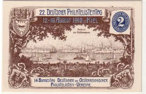 55078 Ak 22. Deutscher Philatelistentag Kiel 12.-16. August 1910