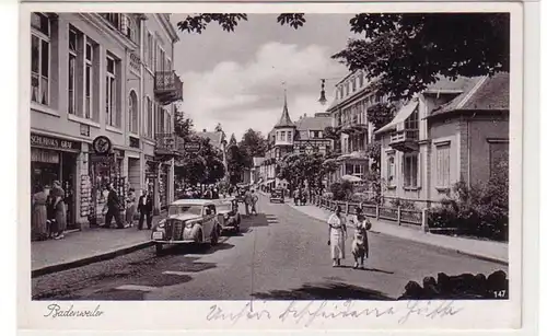 55059 Ak Badenweiler Strassenansicht mit Verkehr 1941