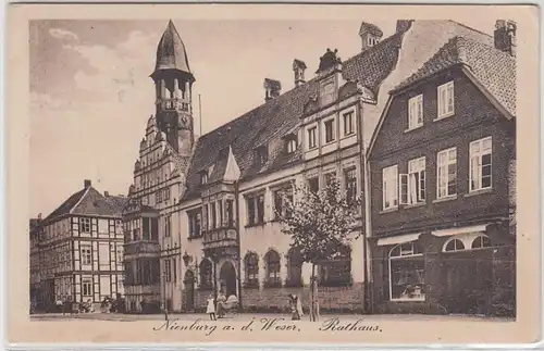 55034 Feldpost Ak Nienburg à l'Hôtel de Ville Weser 1917