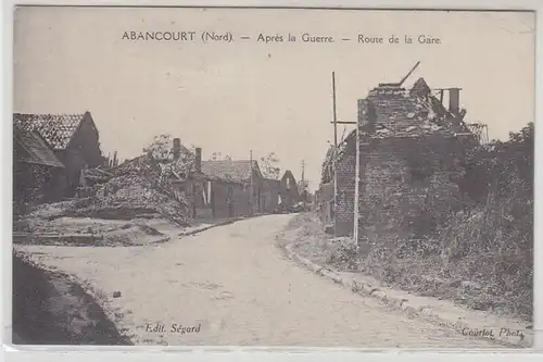55019 Ak Abancourt France Route de la Gare 1ère Guerre mondiale vers 1915