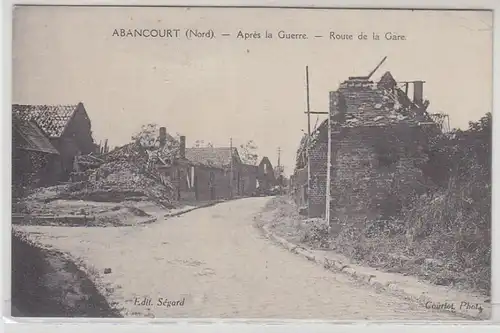 55019 Ak Abancourt Frankreich Route de la Gare 1. Weltkrieg um 1915