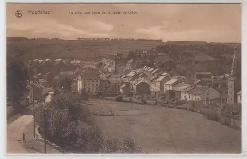 55016 Ak Houffalize Belgique la ville, vue prise de la route de Liege vers 1915