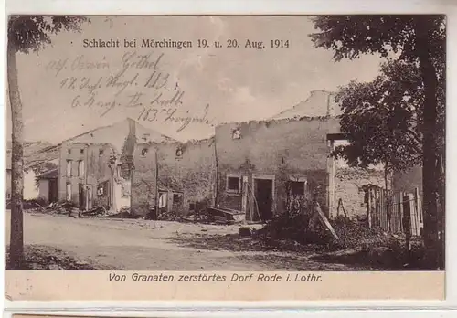 55010 Poste de terrain Ak Village détruit par les grenades Rode en Lorraine 1915