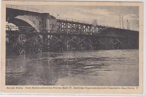 55001 Feldpost Ak An der Aisne Frankreich France Pionierbrücke 1915