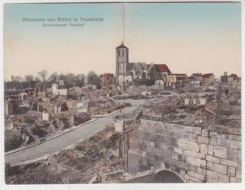 54996 Doppel Klapp Ak Panorama von Rethel in Frankreich um 1915