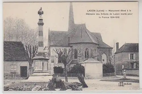 54992 Feldpost Ak Ladon (Loiret) France France Monument 1ère Guerre mondiale 1918