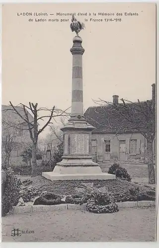 54990 Poste de terrain Ak Ladon (Loiret) France France Monument 1ère Guerre mondiale vers 1915