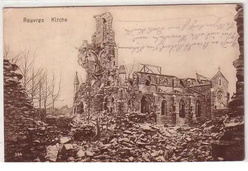 54987 Feldpost Ak Rouvres Frankreich France Kirche 1916