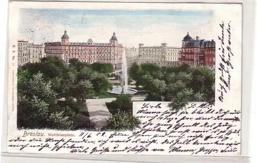 54934 Ak Wroclaw en Silésie Matthiasplatz 1902