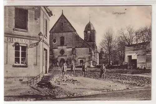 54893 Poste de terrain Ak Carlepont France France Destruction 1ère Guerre mondiale 1915