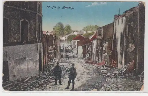 54890 Feldpost Ak Strasse in Nomeny in Lorraine 1ère guerre mondiale 1916