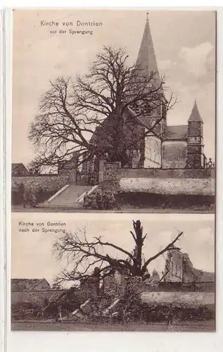 54879 Mehrbild Ak Kirche von Dontrien vor und nach der Sprengung um 1915