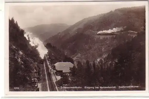 54801 Ak Schwarzwaldbahn Eingang ins Haldentunnel Seelenwaldkurve um 1935