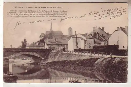 54791 Feldpost Ak Vouziers France Entree de la Ville (Vue du Port) 1914
