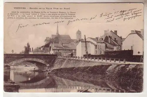 54791 Feldpost Ak Vouziers Frankreich Entrée de la Ville (Vue du Port) 1914