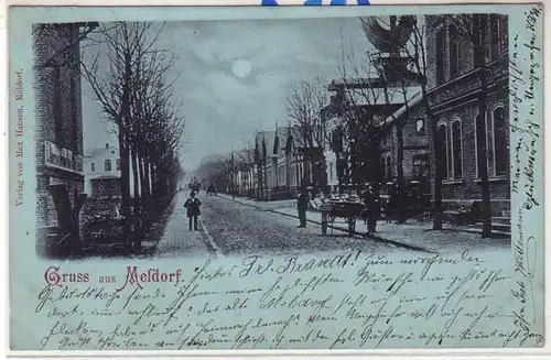 54750 Carte de la Lune Salutation de Meldorf Vue sur la rue 1898