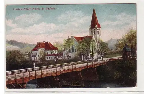 54727 Ak Gustav Adolf Kirche in Leoben in Schlesien um 1910