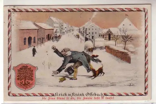 54698 Humor Ak Offenbach "Krick de Krank Offebach" 1919