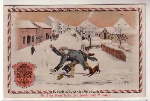 54698 Humor Ak Offenbach "Krick de Kranken Offebach" 1919