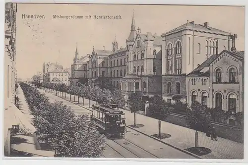 54696 Ak Hannover Misburgerdamm mit Henriettenstift 1913